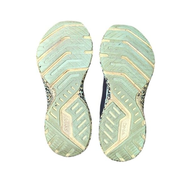 Brooks Womens Sz 11 Sneakers  Launch 8 Black Teal Electric Cheetah Running Shoes - Picture 7 of 9